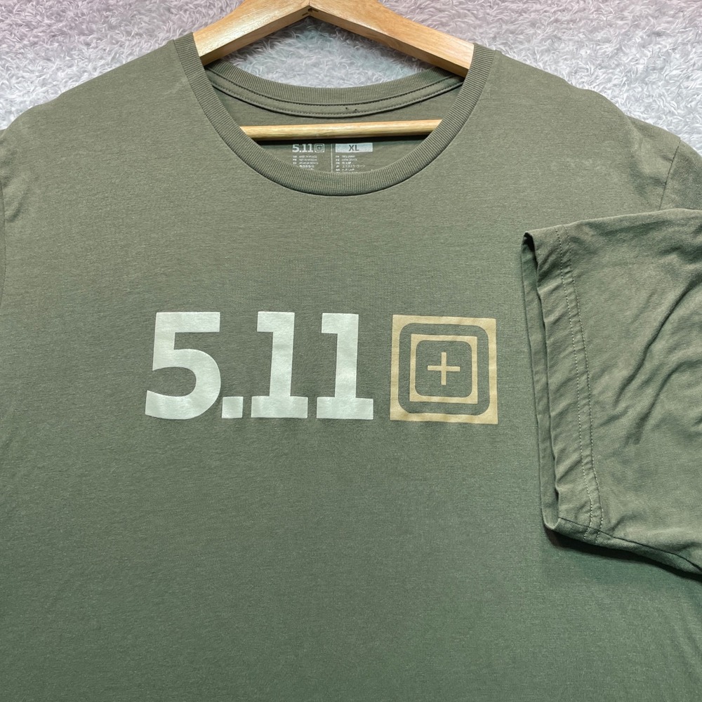 5.11 Tactical Mens XL Graphic T-Shirt Olive Green Short Sleeve Crew Neck Logo